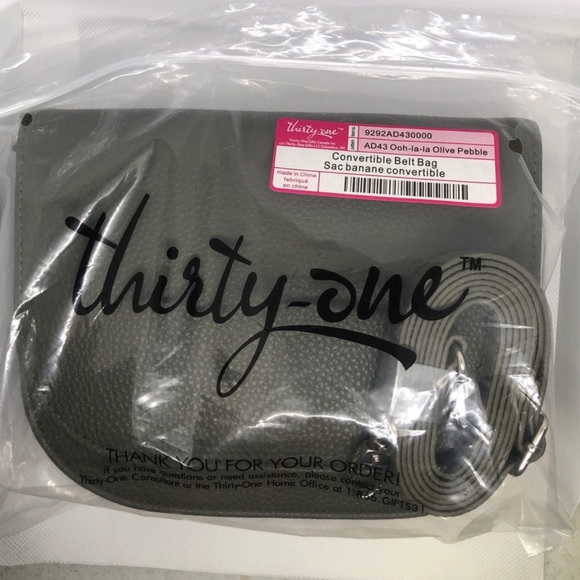NWT | Thirty-One Convertible Belt Bag Crossbody | Ooh-la-la Olive Pebble - Picture 2 of 10